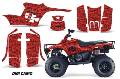 ATV Graphics Decals Stickers For Polaris Trail Boss 330 04-09 Digicamo Red Foto 1 de 2