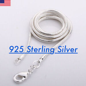 925 Sterling Silver solid Snake Chain Necklace .925 Italy All Sizes
