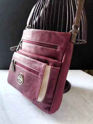 Bolso Bandolera Stone Mountain Borgoña Marrón Imitación Cuero Bolso Mensajero Hobo Foto 1 de 4