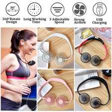 USB Ventilator Mini Lüfter Nackenventilator Wiederaufladbarer Fan