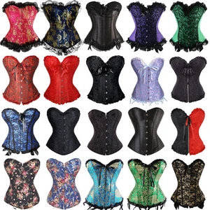 #Sexy3 Mujeres Con cordones Huesos Sobrebusto Corsé Prenda para el torso Bustier Cintura Moldeador AM - Imagen 1 de 34