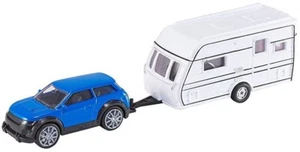 Teamsterz Blue Car & White Caravan Vehicle Set Play Toy Kids Children Gifts Xmas - Picture 1 of 2