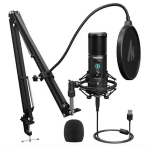 Maono AU-PM421 Condenser Cardioid Pro Podcast YouTube USB Microphone Set Mac/PC - Picture 1 of 12