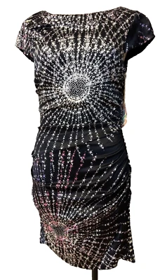 Vestido Ali Ro Nordstrom 8 Estrellas Elastizado Seda Manga Corta Colorburst Nuevo con Etiquetas Foto 1 de 4