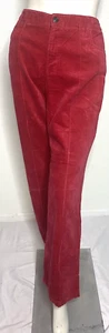 LIZ CLAIBORNE Women Red Cotton High Rise Straight Leg 5-Pockets Pants Size 14 - Picture 1 of 7