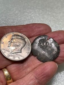 Large 1500's 12 Maravedis Coin Countermarked REAL Silver Billon Mix #1-K