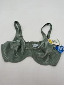 NWT Warners 38C Beautiful Vintage Underwire Bra avocado green Satin 01545 - Picture 1 of 5