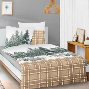 Irisette Biber Bettwäsche Feel 8537-80 Winterlandschaft Rehe 135x200 - Bild 1 von 4