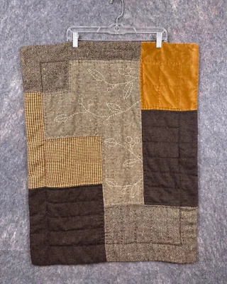 Pottery Barn Standard Pillow Sham Rustic Cabin Lodge Country Twill Suit Velvet - Image 1 of 4