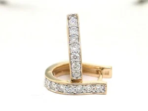 Wert 990 € Paar Creolen 585 Gelbgold 14Kt 14 Brillanten total 0,15ct TW - Bild 1 von 5