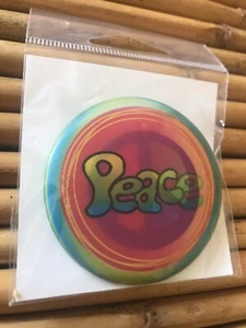 NIP Collectible Flip Peace/Peace Sign Colorful Button Pinback Hippie Badge - Picture 1 of 3