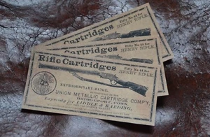 Henry Rifle LABEL STICKER 44 Cal ammo box 50 cartridges old west Winchester 1873 - Photo 1/4