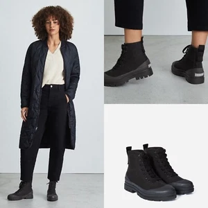 Everlane Größe 6M Utility-Stiefel Damen schwarz Canvas-Stollensohle  - Bild 1 von 8