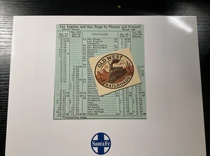 ATSF Santa Fe Railway Los Angeles And San Diego To Phoenix Timetable 1927 - Picture 1 of 2