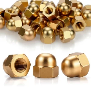 Lot de 30 écrous à chape M6 en laiton DIN 1587 - Forme haute - Écrous à capuc... - Afbeelding 1 van 7