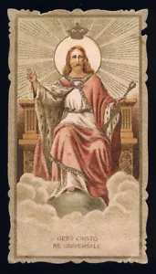 antico santino cromo-holy card serie diamante CRISTO RE - Bild 1 von 1
