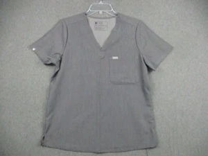 Figs Technical Collection Gray Catarina Scrubs Top Medium Uniform Gray - Picture 1 of 7