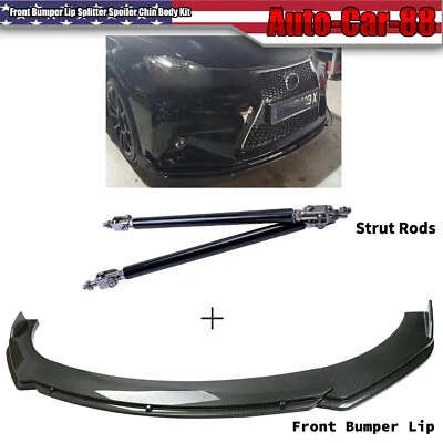 Спойлер-разветвитель кромок переднего бампера для Lexus RX350 из углеродного волокна + стержни стоек - Изображение 1 из 4