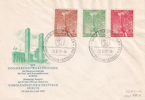 Berlin 1952 Helsinki Olympische Sommerspiele Serie Cpl. Auf FDC N5244 - Picture 1 of 1