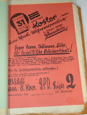 SPD Hefter Rundschreiben Flugblätter 1923 Widerstand 1930 - 1932 