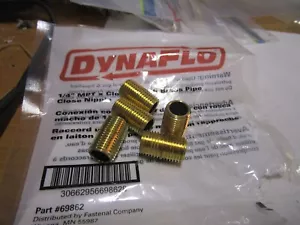 1/4" Male NPT x Close Length Brass Pipe Nipple QTY 5 - Picture 1 of 3