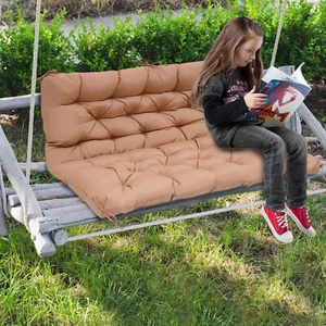Thickened Porch Swing Cushion Replacement w/ Backrest For Patio Outdoor Backyard - Picture 1 of 21