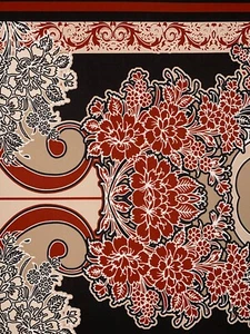 1.7M Stretch Swirl Stripe Floral Print on ITY Crepe Jersey Dressmaking Fabric - Picture 1 of 4
