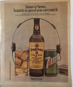 1981 SEAGRAMS 7 & 7UP Print Ad Excellent Color (MH211) - Bild 1 von 2