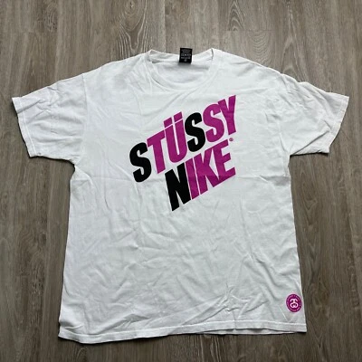 Nike Stussy 2012 S&S Collection White Purple Black T-Shirt Tee Men's Large L - Image 1 of 4
