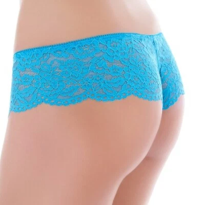 Tanga de encaje b.tempt'd 945144 CIAO BELLA ~ AZUL ALEGRE ~ PEQUEÑO ~ NUEVO CON ETIQUETAS ~ PRECIO DE VENTA SUGERIDO POR EL FABRICANTE $19 Foto 1 de 4