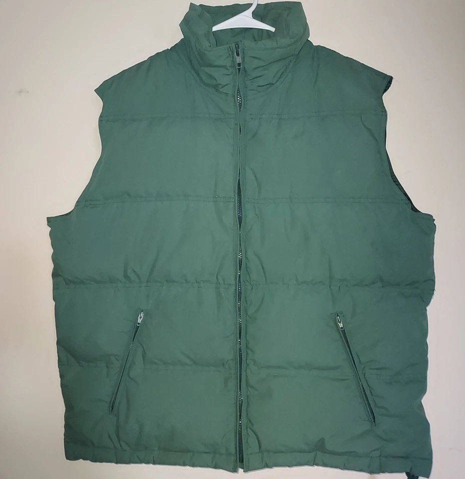 Northwest Territory Men's Puffer Vest  XL Down Full Zip Pockets Vintage Green - Image 1 of 4