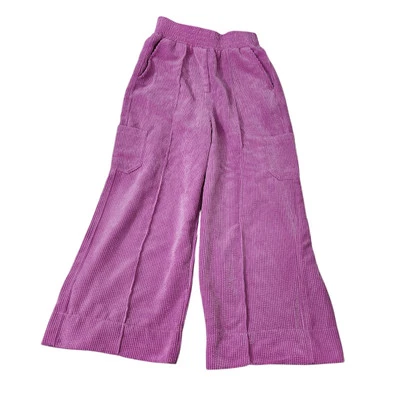 Pantalones cargo Urban Outfitters pequeños púrpura drapeado pana pierna ancha años 90 Y2K Boho Foto 1 de 4