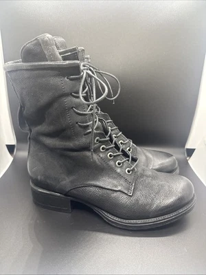 Botas de combate Miz Mooz Nala de cuero negro para mujer 7,5-8M EU 38 Foto 1 de 4