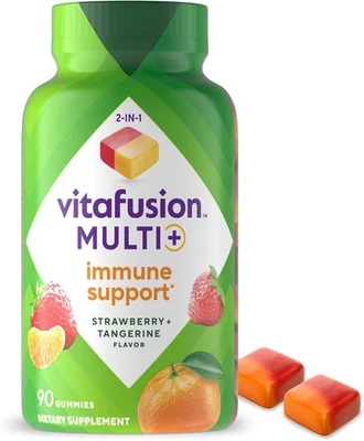 Vitafusion Multi+ Apoyo Inmunológico* - Beneficios y Sabores 2 en 1 90 ct Fresco Foto 1 de 3