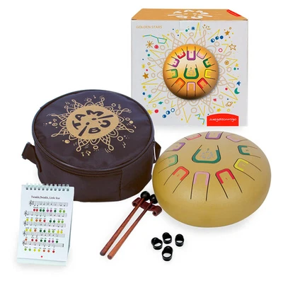 Tambú Zungentrommel 8", 11 tones - Matt Gold - Steel Tongue Drum, Tambu, (11300) - Bild 1 von 4