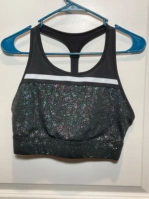 Sujetador deportivo para mujer Zyia XL negro bajo impacto arco iris sirena atlético Foto 1 de 4