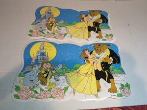 Town & Country Disney Beauty And The Beast Vinyl Placemat Lot Of 2 17.25X11.25 - Picture 1 of 4