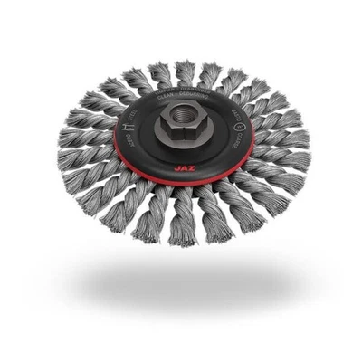 78052B - Rueda de alambre nudo torcido estándar de 4-1/2", 20 nudos, acero de 0,020", 5/8"-1... Foto 1 de 2