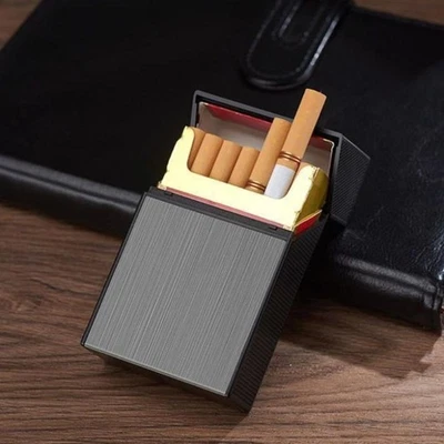Portasigarette Portatile Capacità 20pz Portasigarette Metallo Porta Sigari Tabacco - Immagine 1 di 4