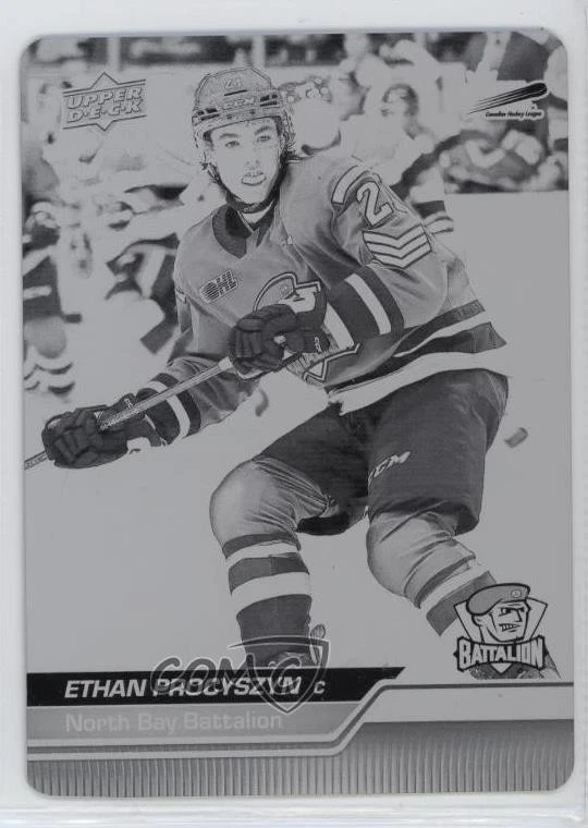 2023-24 Upper Deck CHL Printing Plate Black 1/1 Ethan Procyszyn #277 10x3 - Image 1 of 3