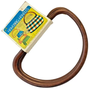 Vintage EZ Handtasche Geldbeutel Griffe Acryl Kunststoff rotbraun New Old Stock Zum Selbermachen - Bild 1 von 5