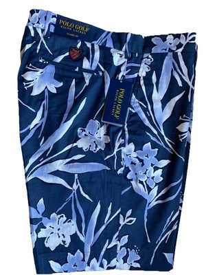 POLO GOLF RALPH LAUREN Mens Performance Stretch Navy Blue Shorts Tropical - Image 1 of 4