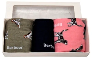 BARBOUR Hombres Perro Calcetines Triple Pack Rosa Multicolor Set de Regalo Reino Unido 7-11 - Imagen 1 de 6