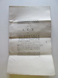 14 MAGGIO 1811, INGLESE "ATTO" RIPARAZIONE DELLA STRADA da FOSBROOK a CHEDLETON - Foto 1 di 11