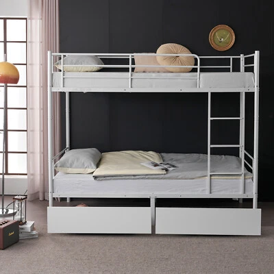 Heavy Duty Twin over Twin Bunk Beds Metal Frame with Drawer No Box Spring Needed - Image 1 of 4
