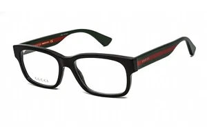 GUCCI GG0343O 007 Eyeglasses Black Multicolor Frame 57mm - Picture 1 of 4