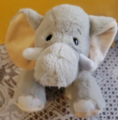 Ganz Webkinz Gray Velvety Plush Stuffed Elephant Animal Tusks, Pink Nose - Image 1 of 4