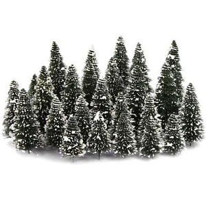 Modelo miniatura de escena de invierno 40 piezas pinos nevados verde profundo escala HO O N Z - Imagen 1 de 6