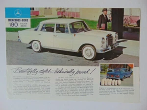 Original 1960's Mercedes Benz W110 190 4-Door Sedan Brochure - Picture 1 of 2