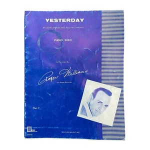 YESTERDAY John Lennon Paul Mc Cartney Vintage Sheet Music 1968 Roger Williams  - Picture 1 of 3